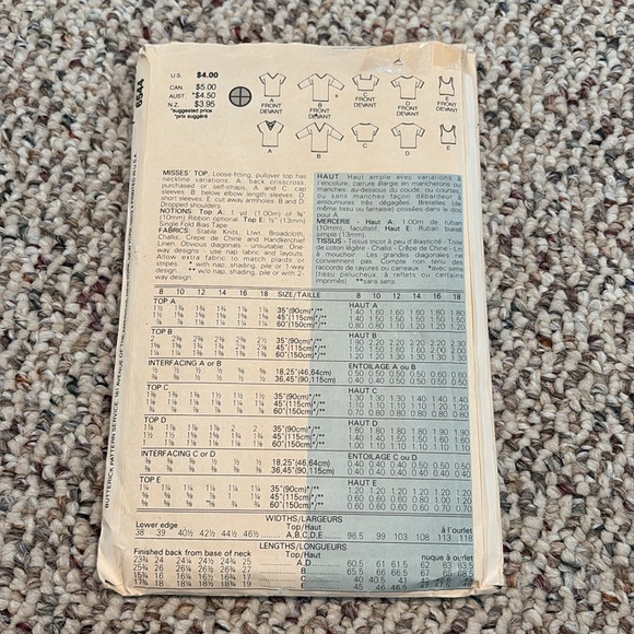 Butterick Ladies Tops Sewing Pattern #6544 - Picture 3 of 4